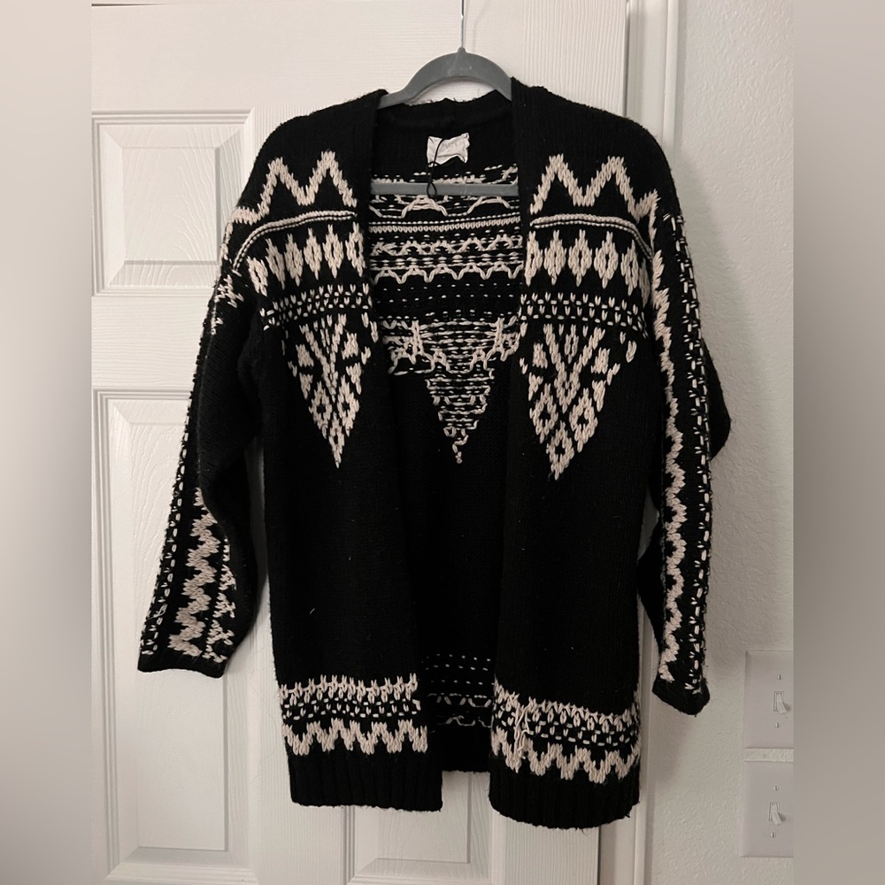 Black and White knitted Kids Sweater